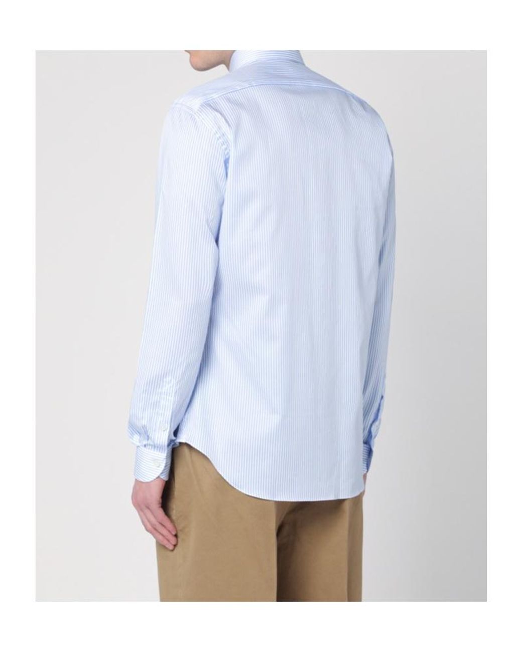 Xacus Blue Striped Spread-Collar Shirt for men