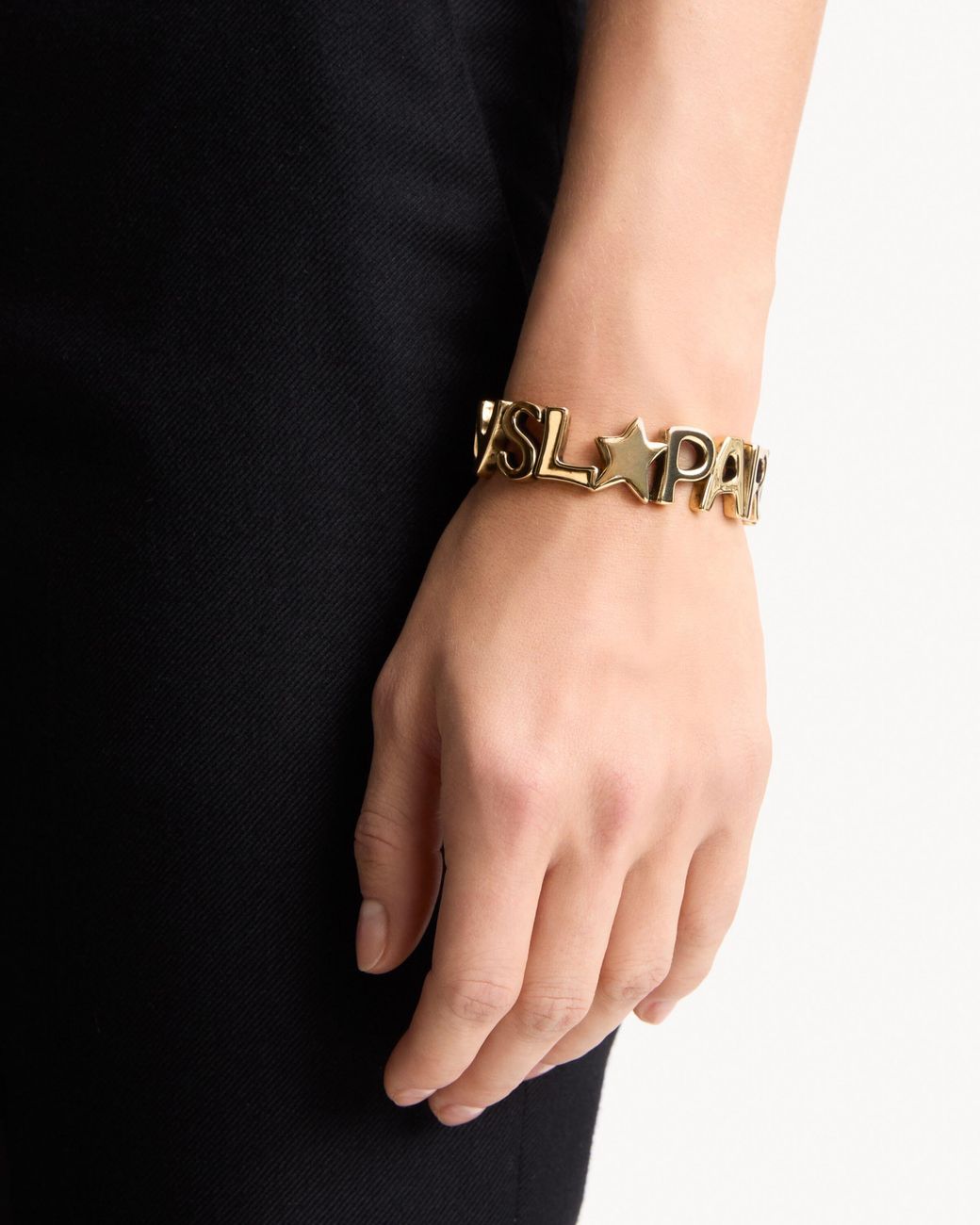 Saint Laurent Metallic Ysl Paris Cuff