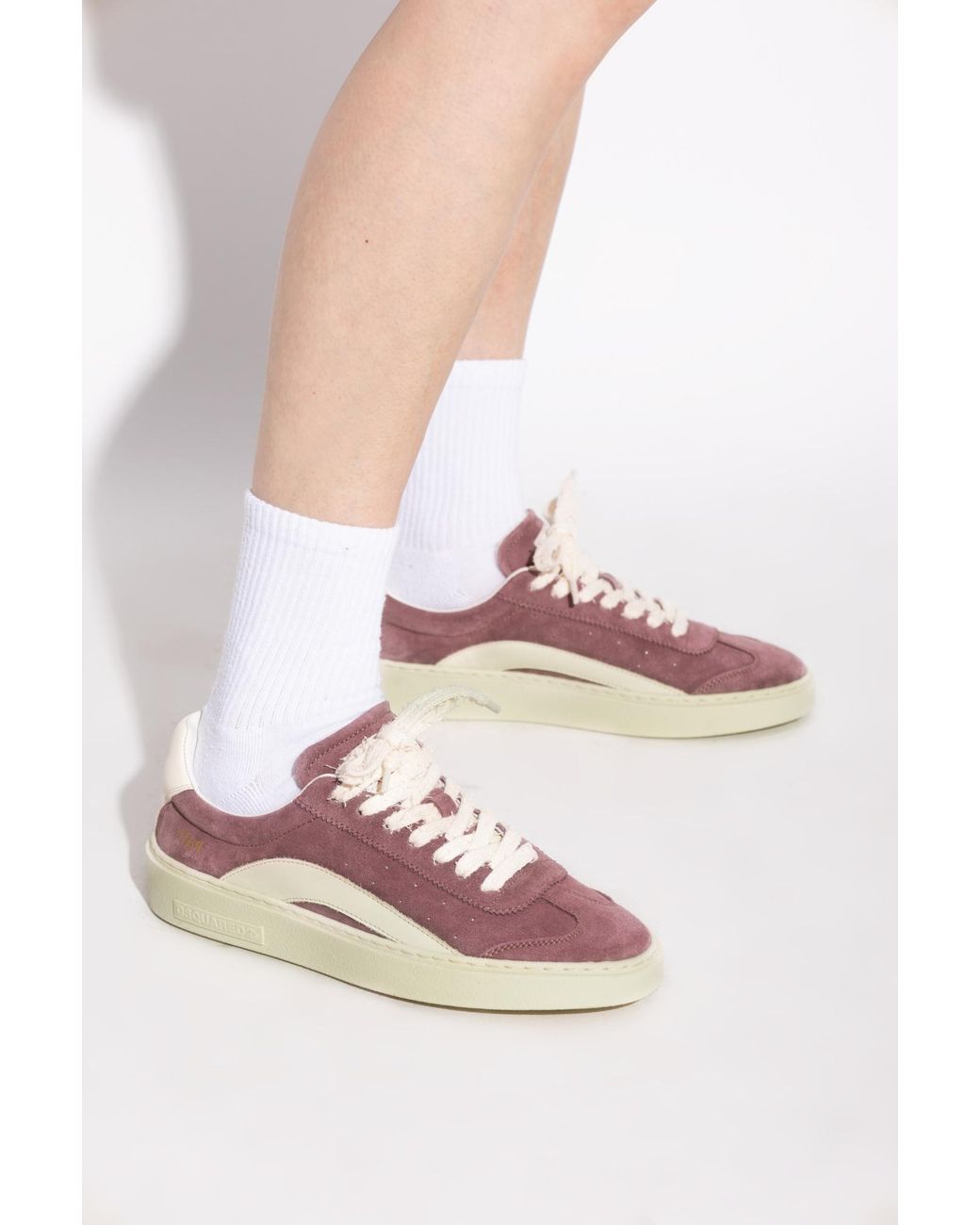 DSquared² Brown Low Up Rider Sneakers