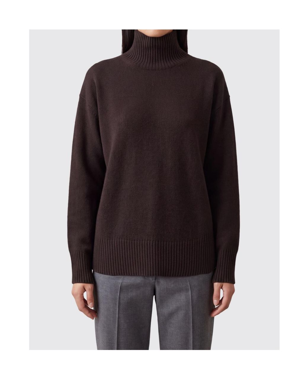 Roberto Collina Black Ribbed Turtleneck Relaxedfit Sweater