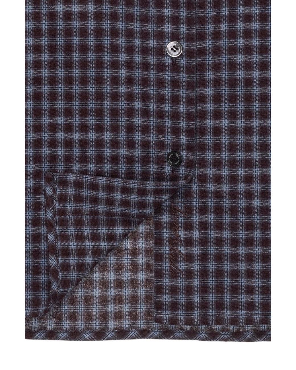 DUNST Blue Essential Slim-Fit Plaid Shirt