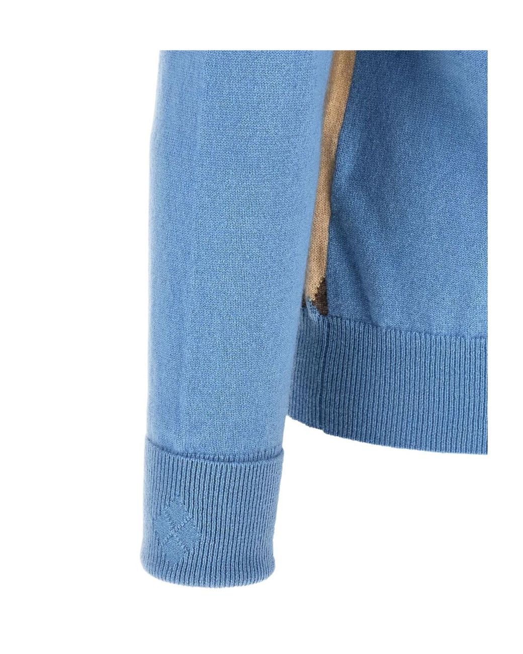 Ballantyne Blue Diamond Intarsia V-Neck Sweater for men