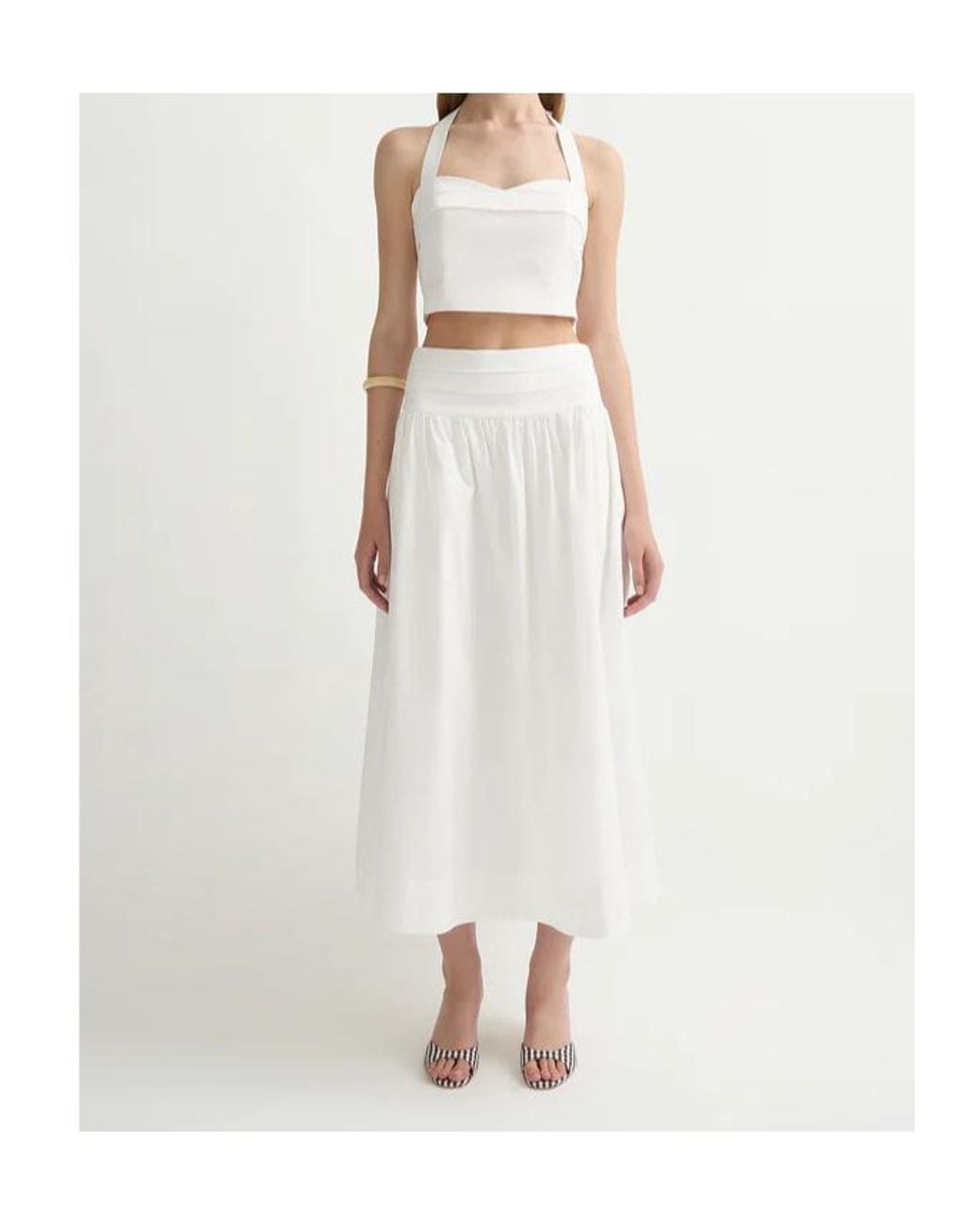 Posse White Rue Pleated Skirt