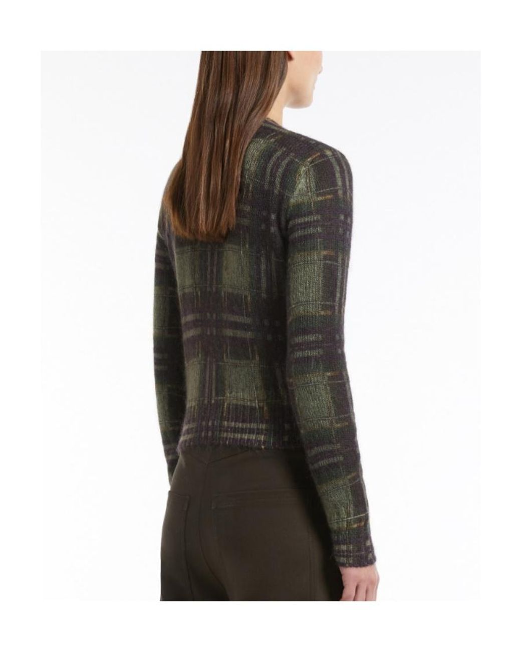 Max Mara Green V-Neck Knitted Cardigan
