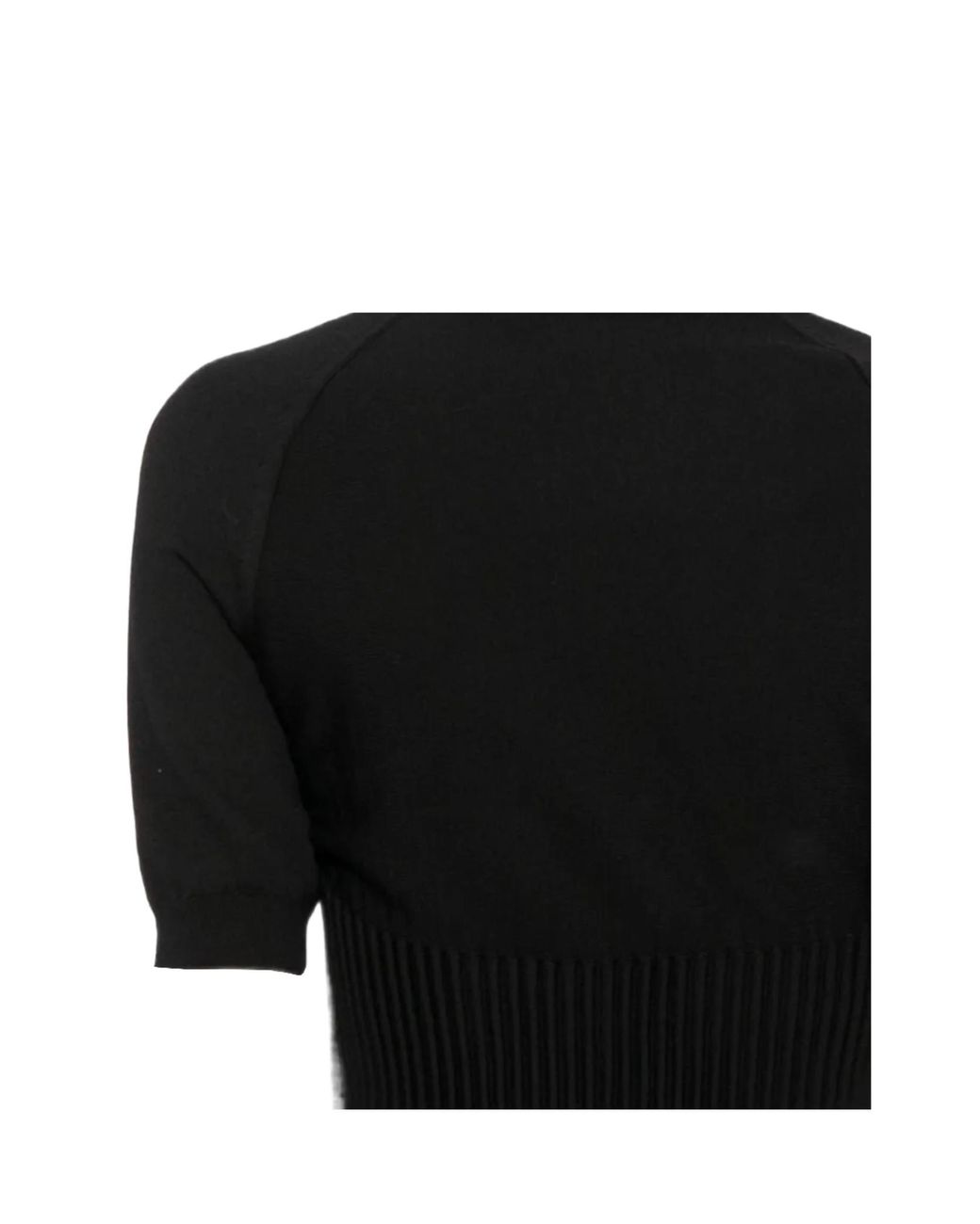 Alaïa Black Alaïa Ribbed Mock-Neck Knitted Top