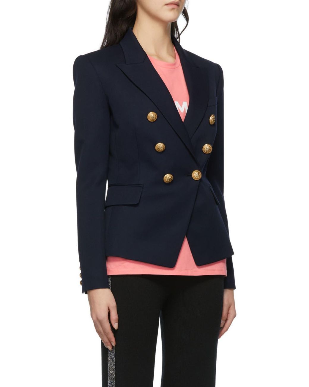 Balmain Blue Double Breasted Blazer
