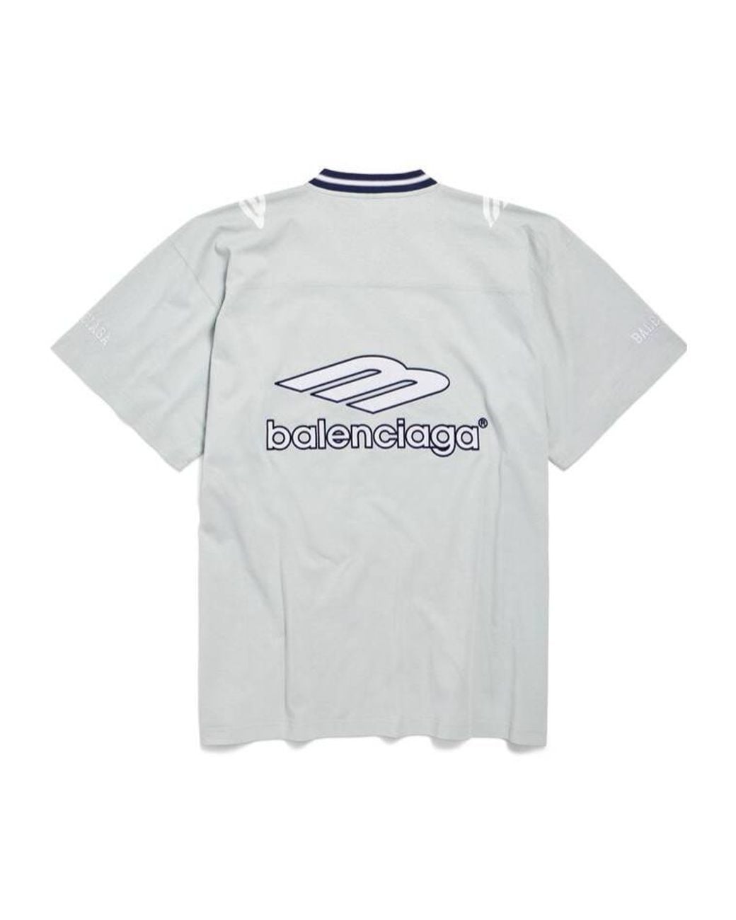 Balenciaga White 3B V-Neck Oversized Football T-Shirt for men