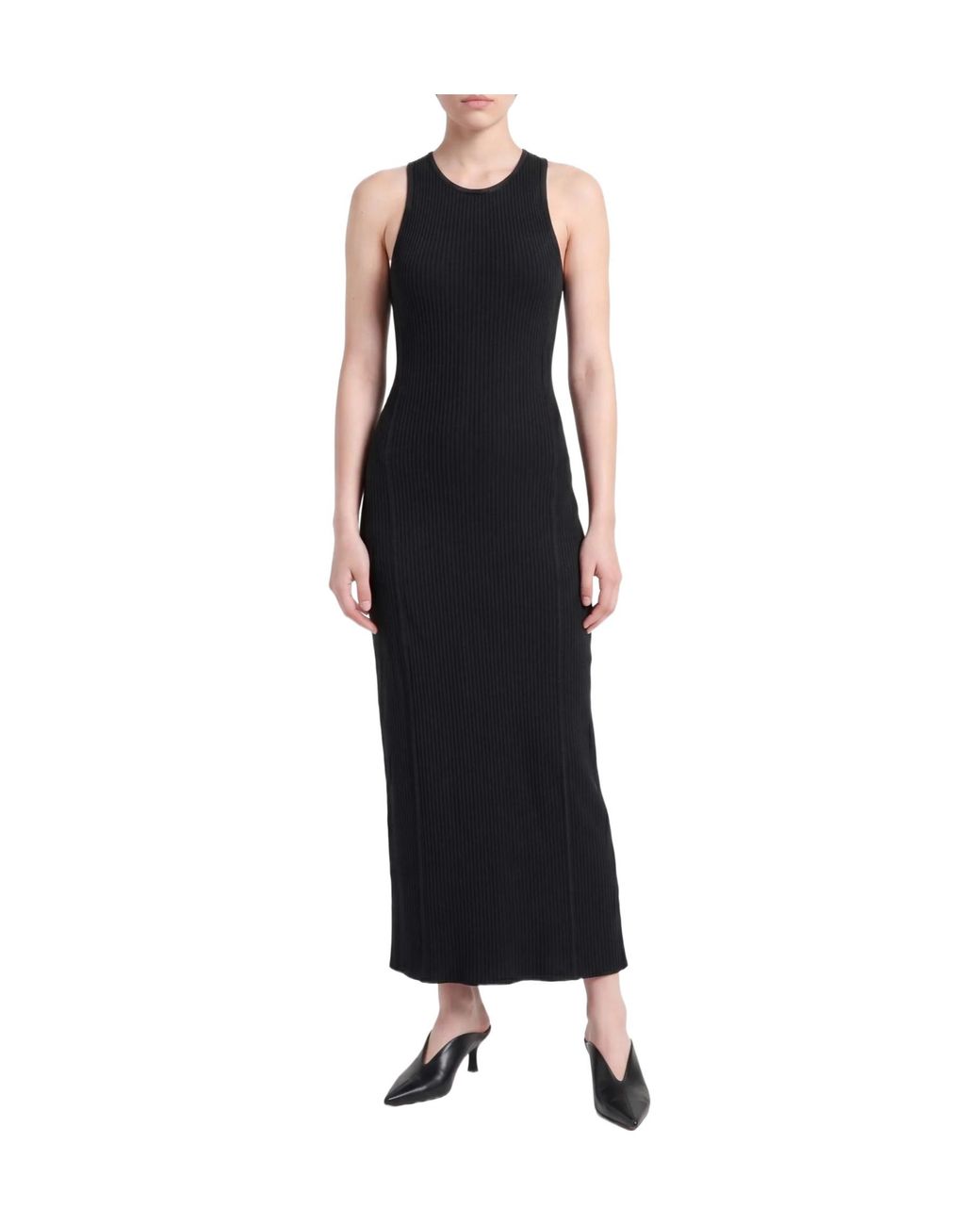 Sportmax Black Maxi Dress Viscose, Polyamide, Polyester, Elastane