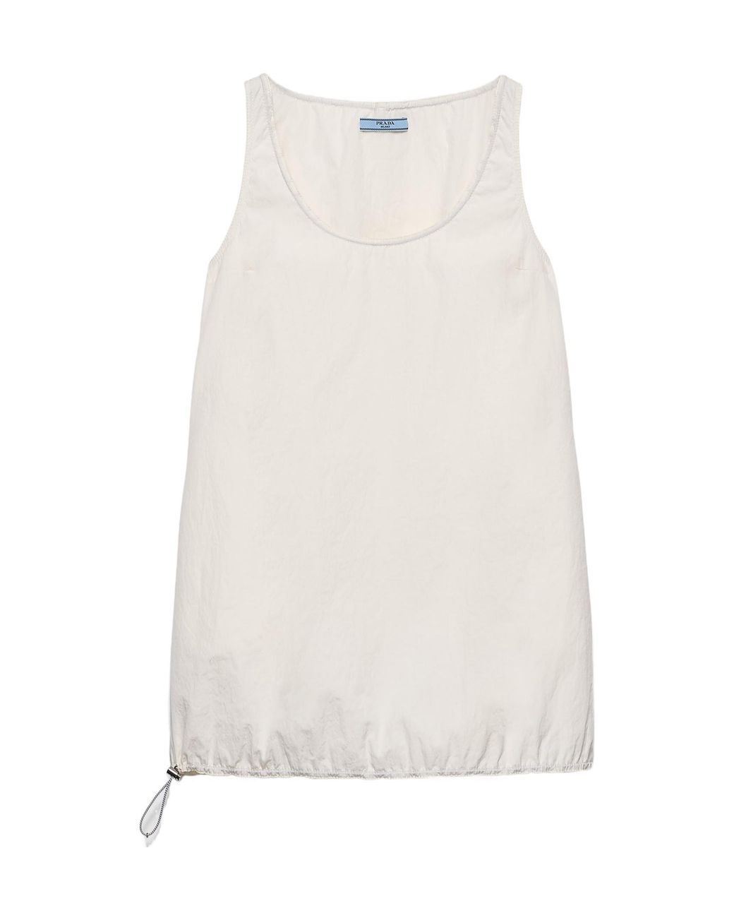 Prada White Sleeveless Technical Pongé Mini-Dress