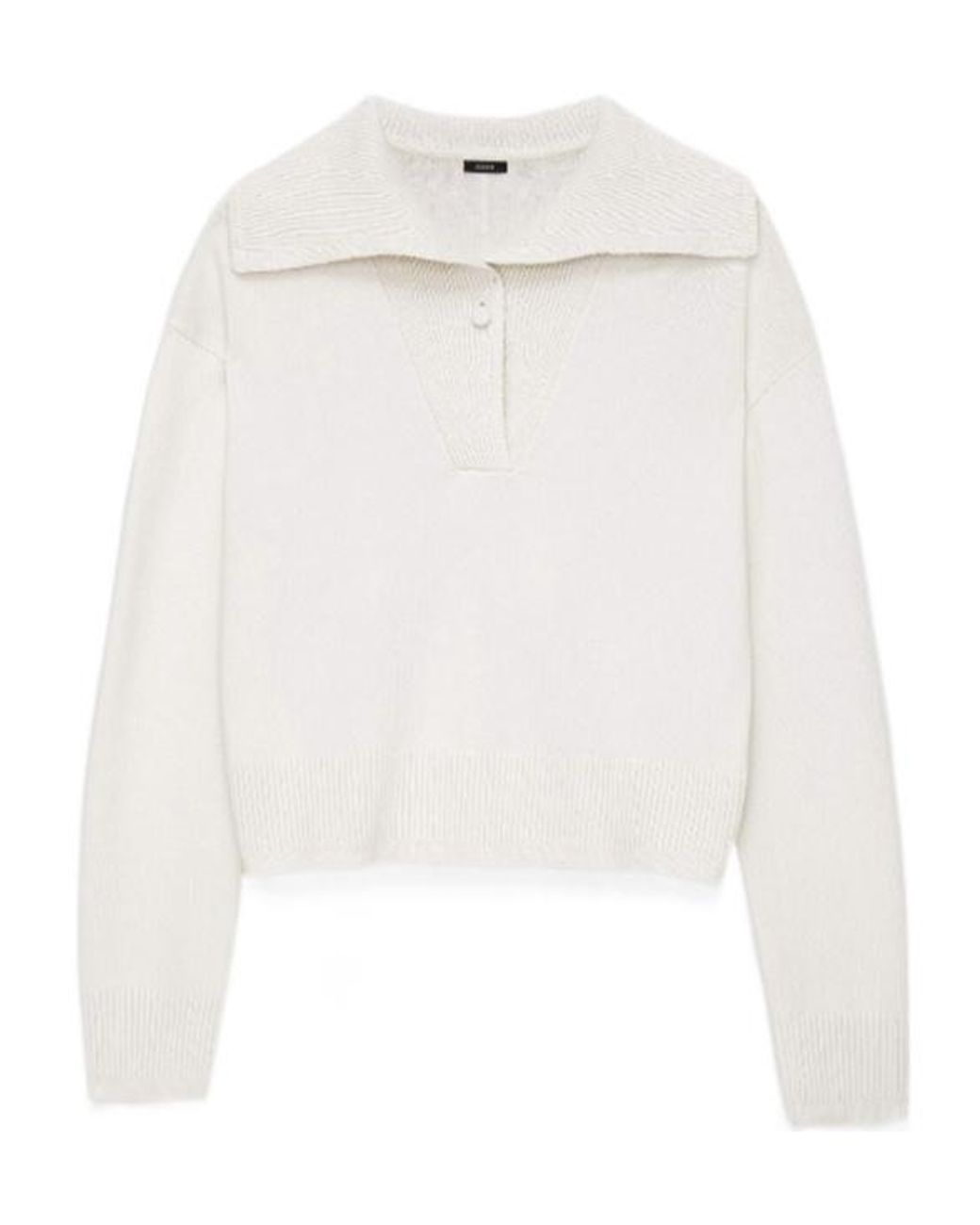 Joseph White Long Sleeved Knitted Polo Jumper