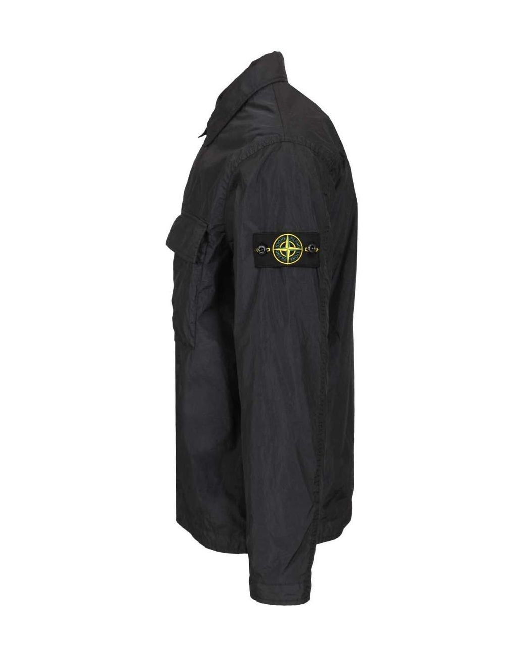 Stone Island Black Pocket Detail Buttoned Shirt for men