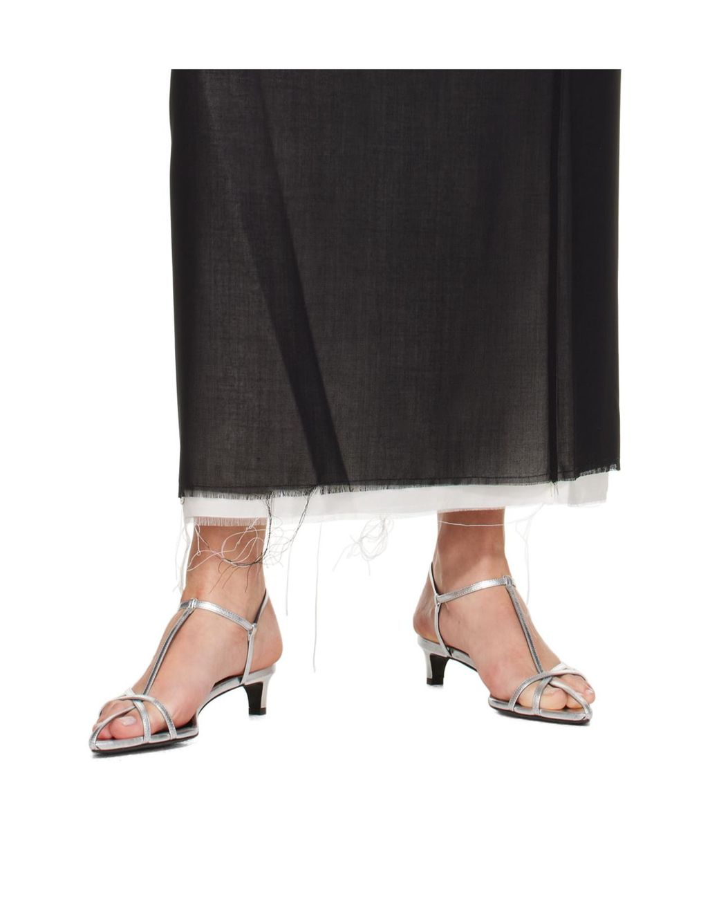 Jil Sander White Cage Low-Heel Sandals