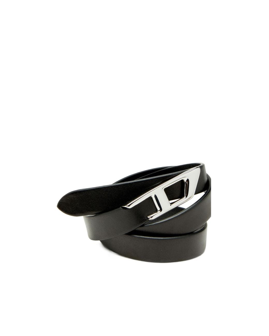 DIESEL White B-D Logo Belt