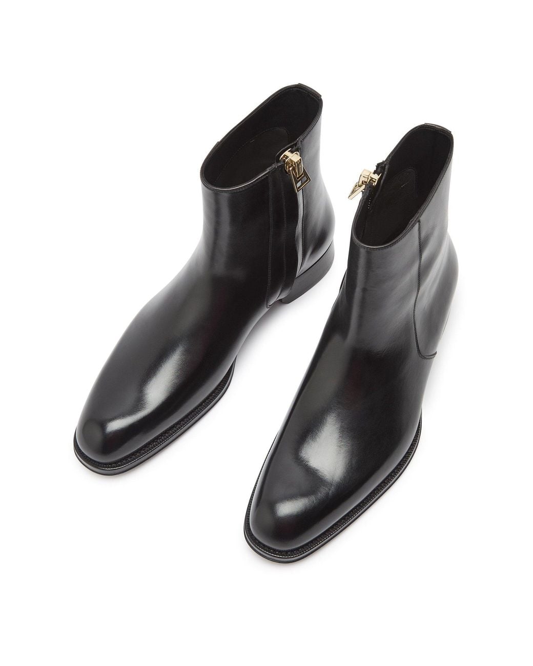 Tom Ford Black Leather Ankle Boots for men