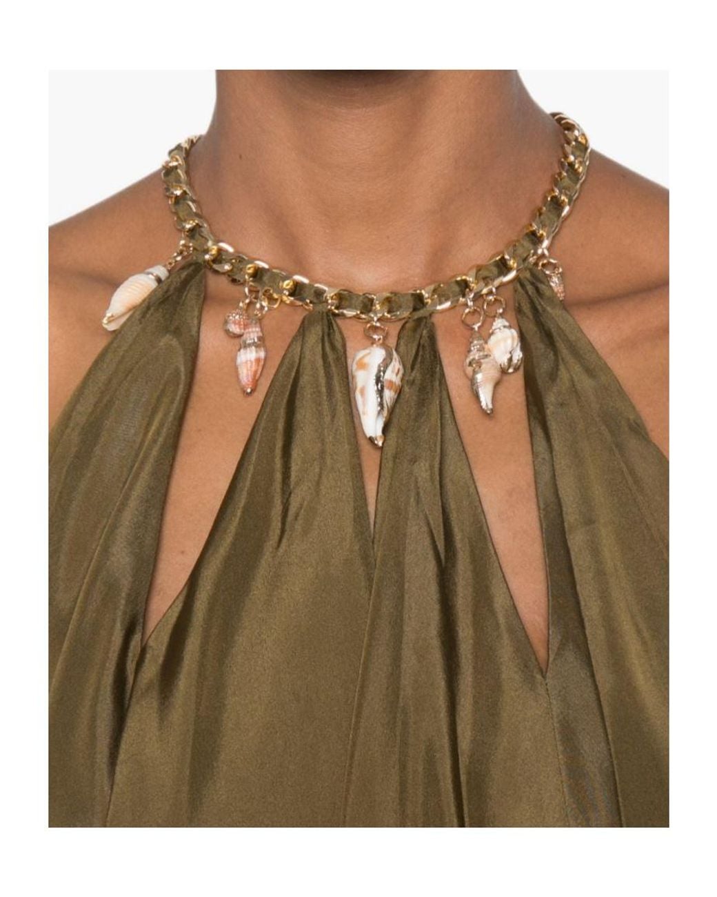 Zimmermann Green Mahon Embellished Halterneck Top