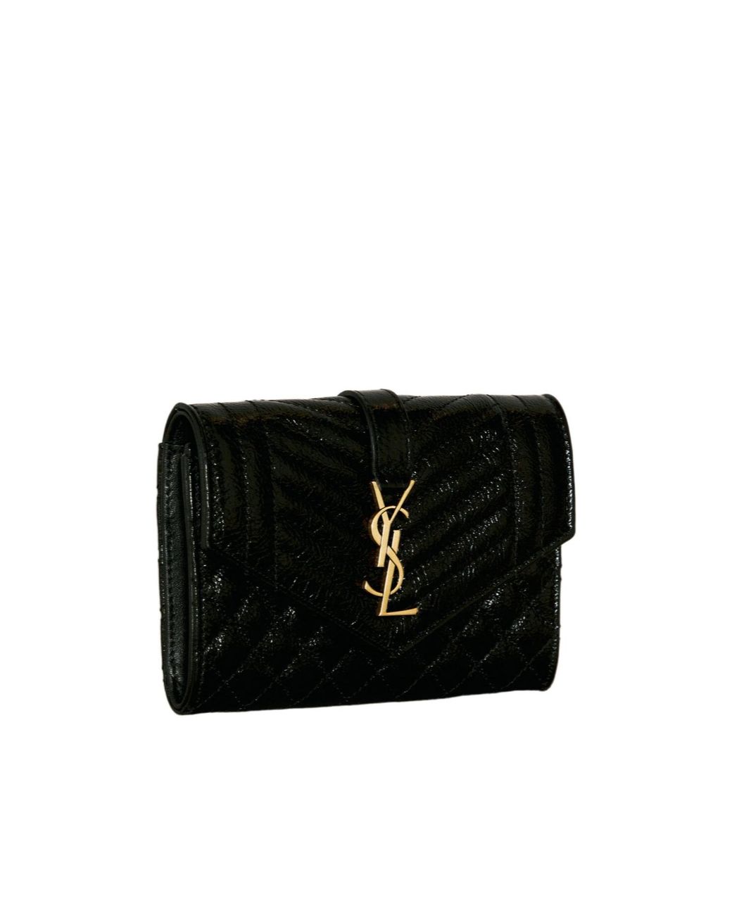 Saint Laurent Black Envelope Matelassé Small Wallet