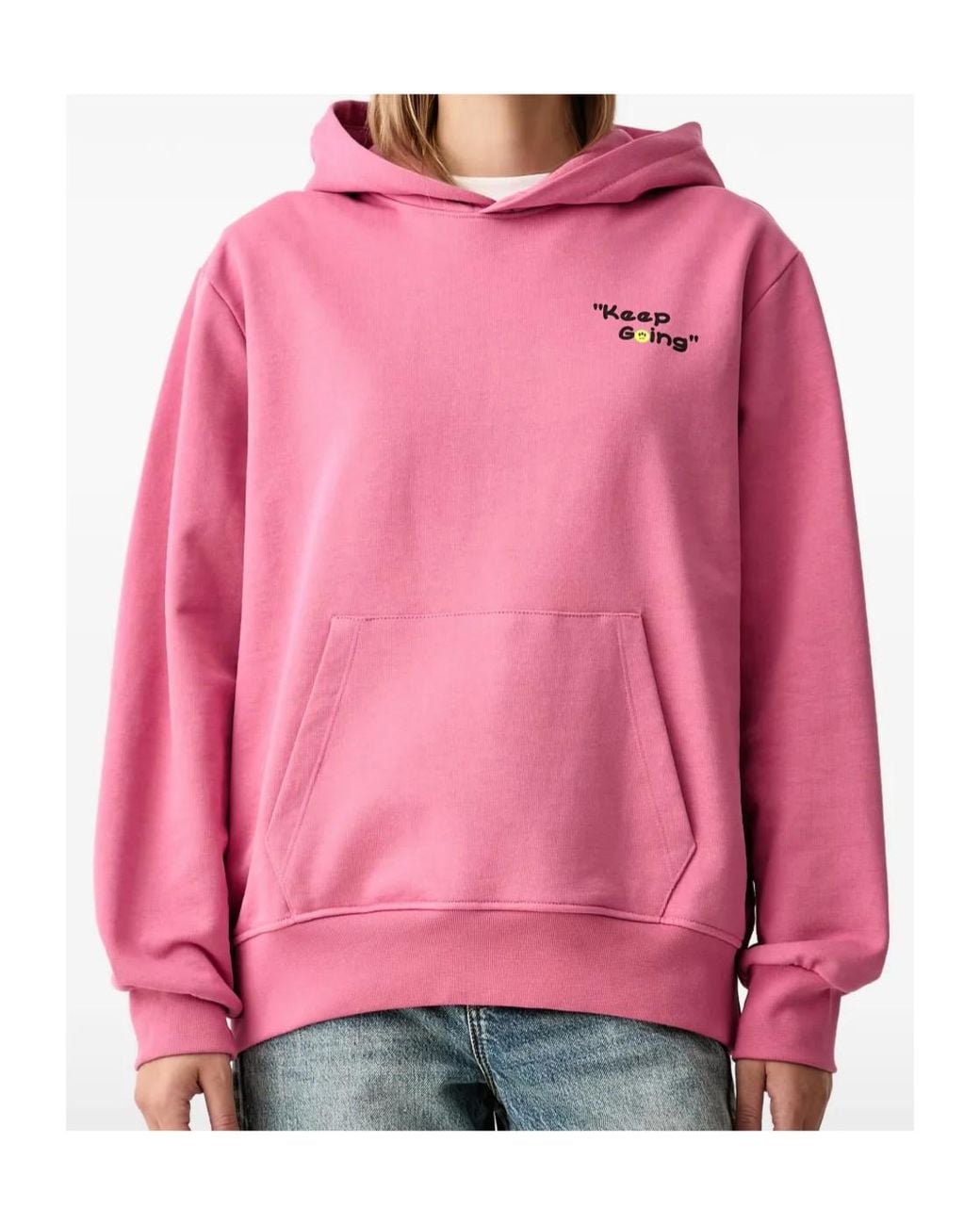 Barrow Pink Teddy-Bear Print Hoodie for men