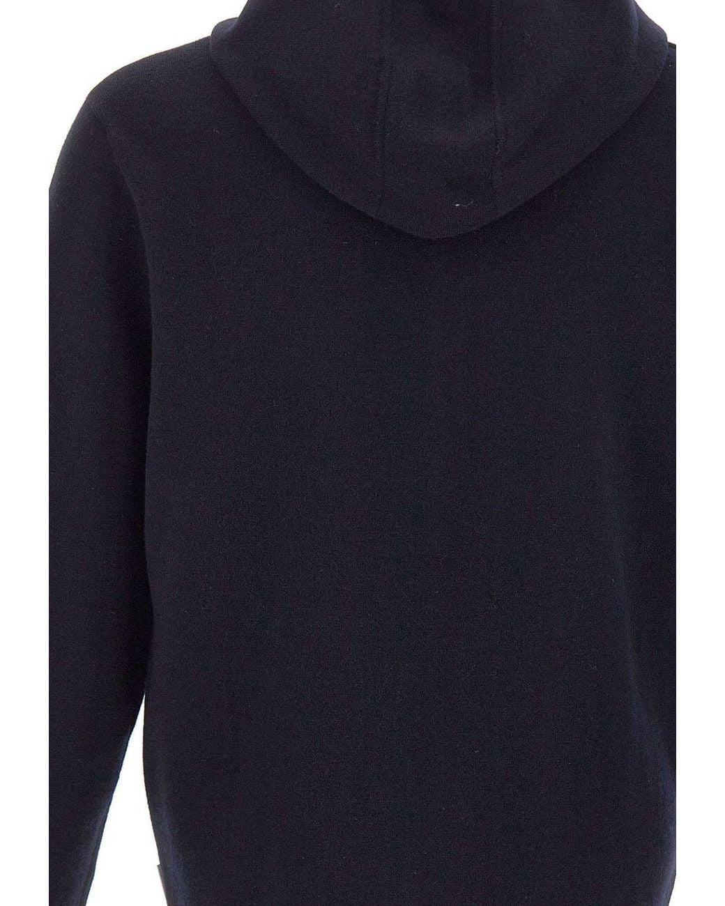 Aspesi Blue Zip-Up Hooded Sweater for men