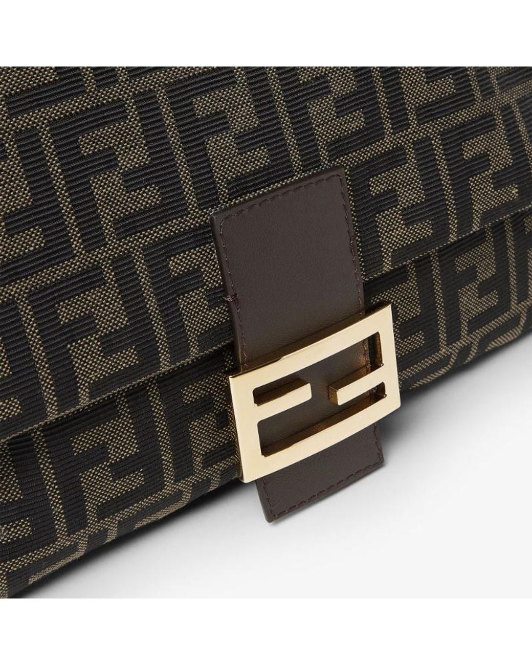 Fendi Black Ff Zucca Jacquard Fabric Bag