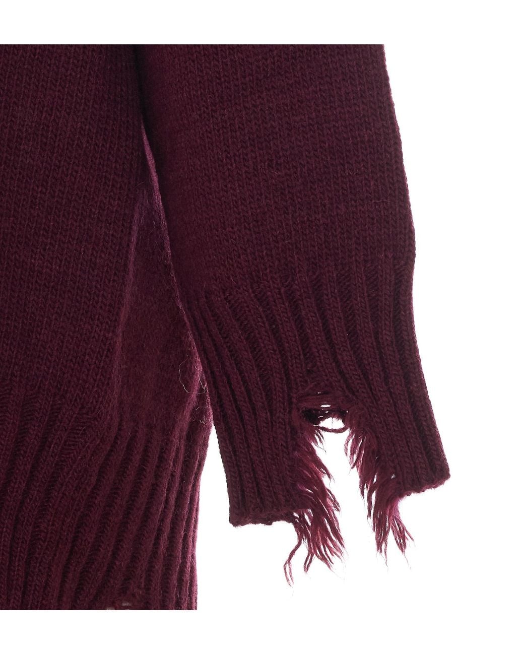 Aniye By Purple Tina Distressed V-Neck Knitted Sweater