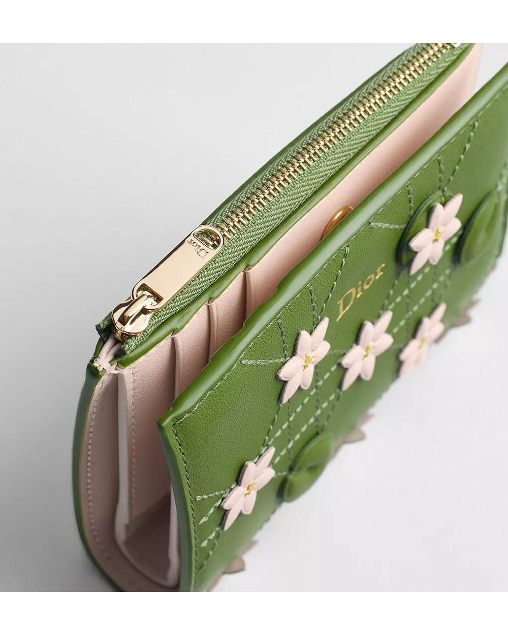 Dior Green Jardin Dahlia Wallet