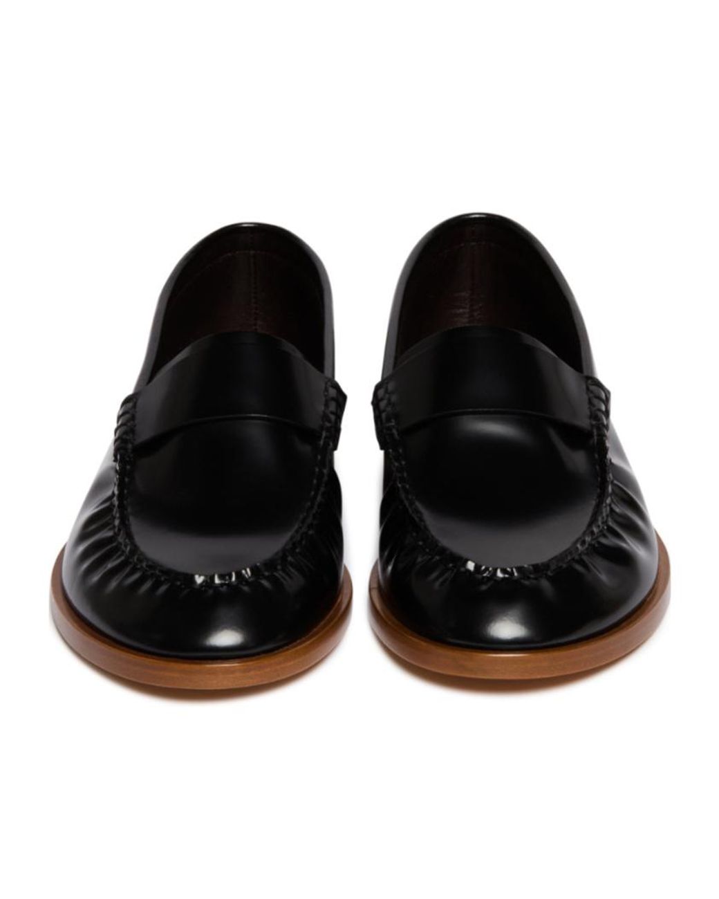 The Row Black Patent Leather Loafers
