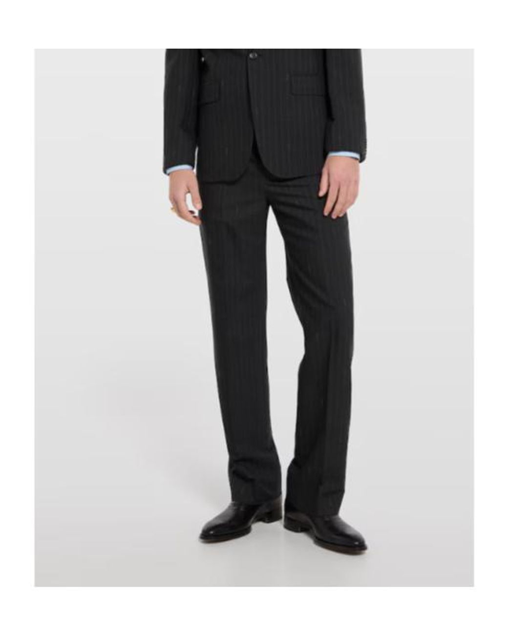 Gucci Black Pinstripe Wool Pants for men