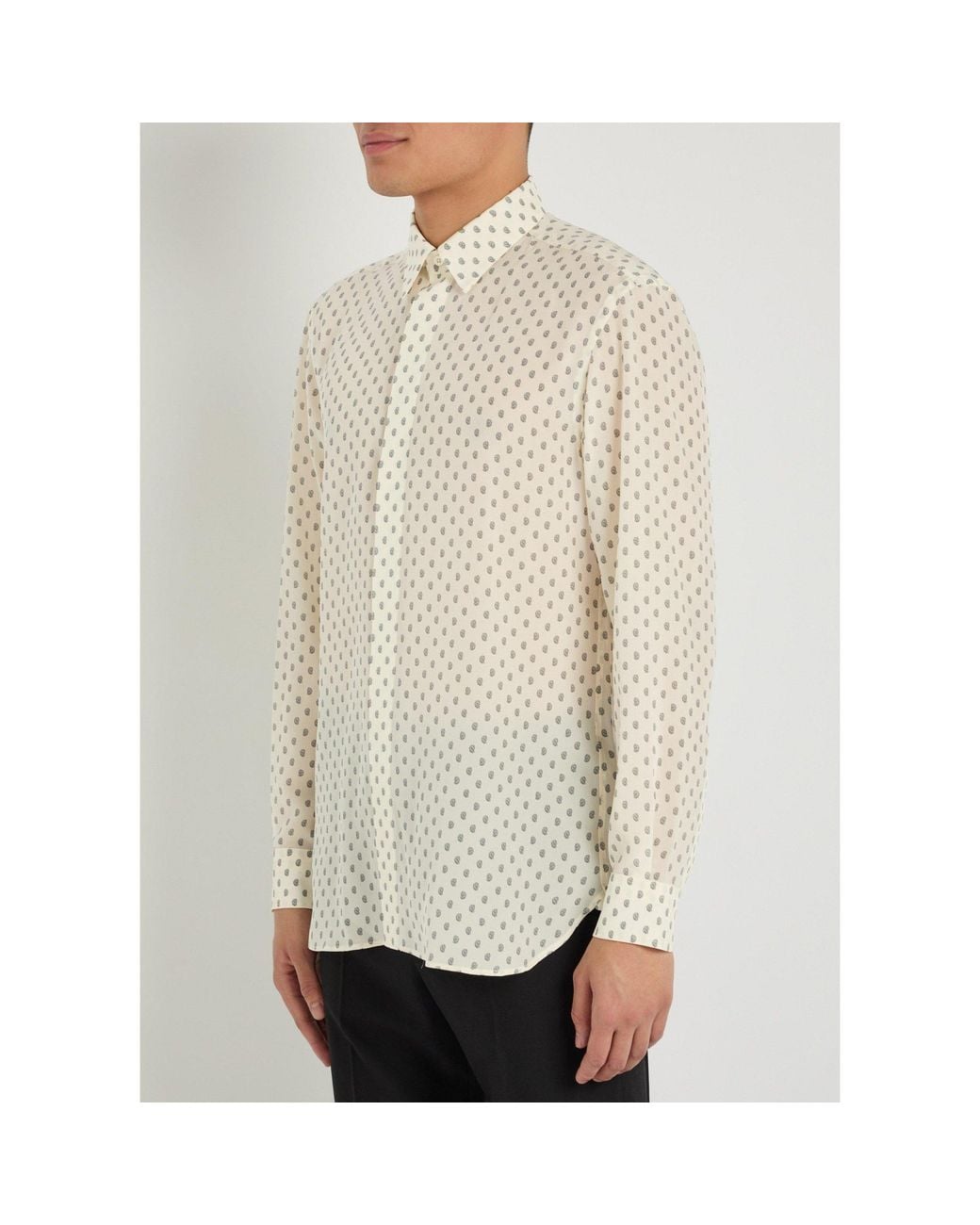 Tom Ford White Polka Dot Long-Sleeve Shirt for men