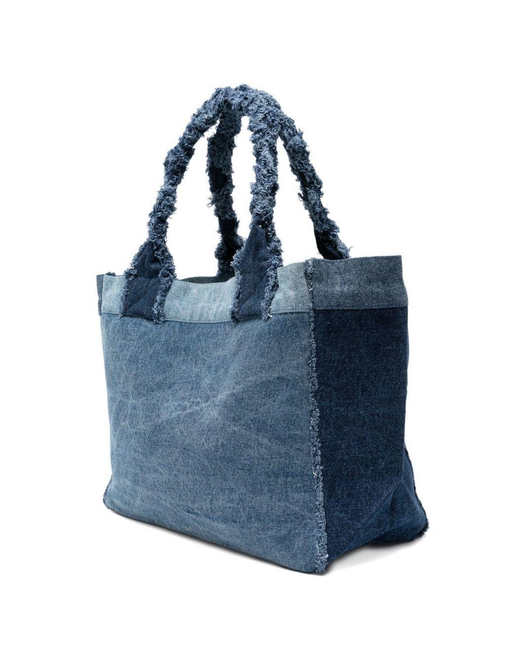 Ganni Blue Medium Trapeze Denim Tote Bag