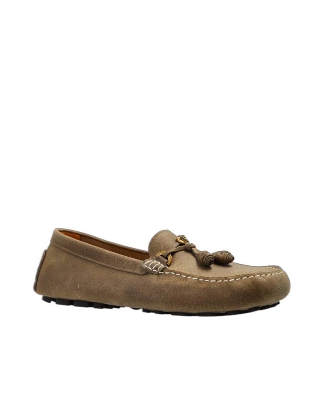 Versace Brown Robin Driver Moccasins for men