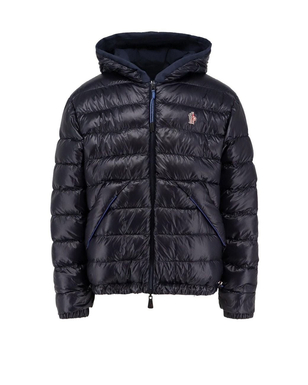 Moncler Blue Grenoble Logo Patch Reversible Jacket for men