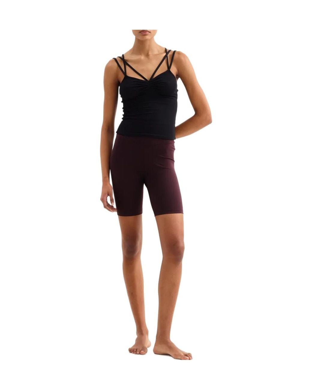 Eres Black Nadia Cross-Strap Ribbed Tank Top