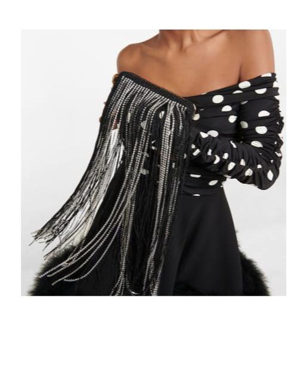 Magda Butrym Black Lelia Mini Embellished Fringed Clutch