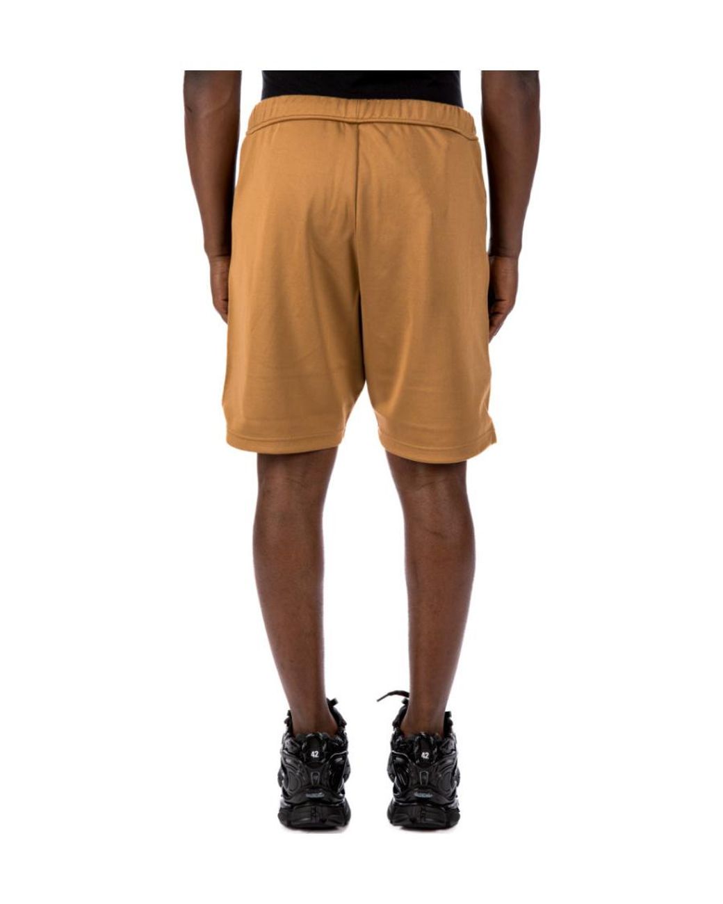 Heron Preston Black Logo-Patch Striped-Trim Deck Shorts for men