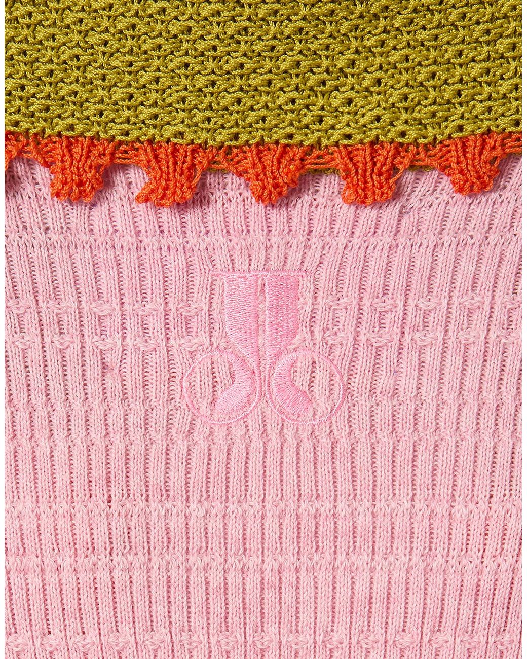 LaDoubleJ Pink Picket Polo Jumper