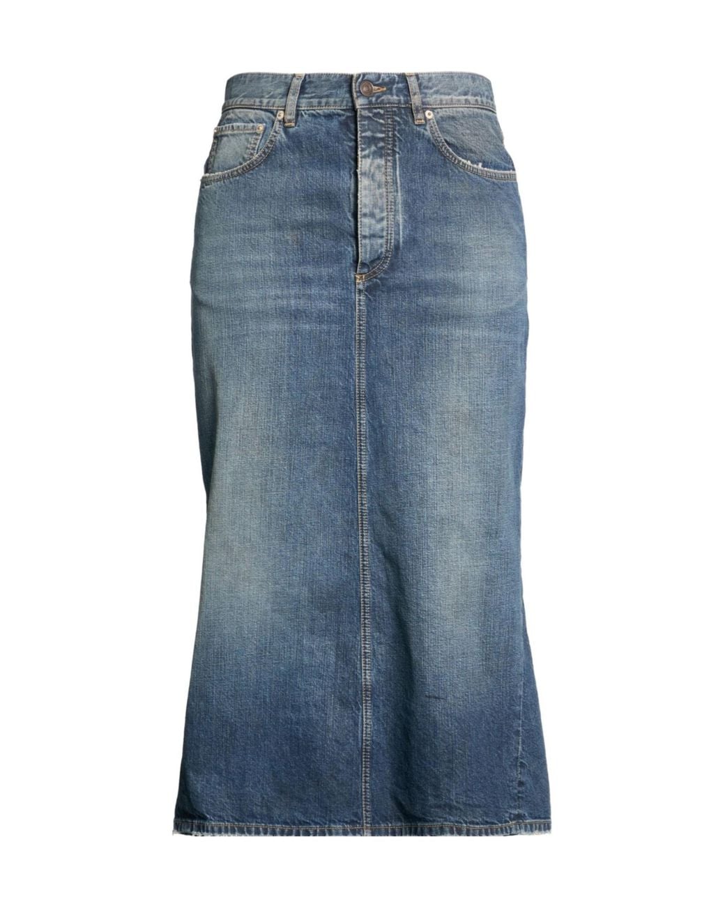 Balenciaga Blue Denim Midi Skirt