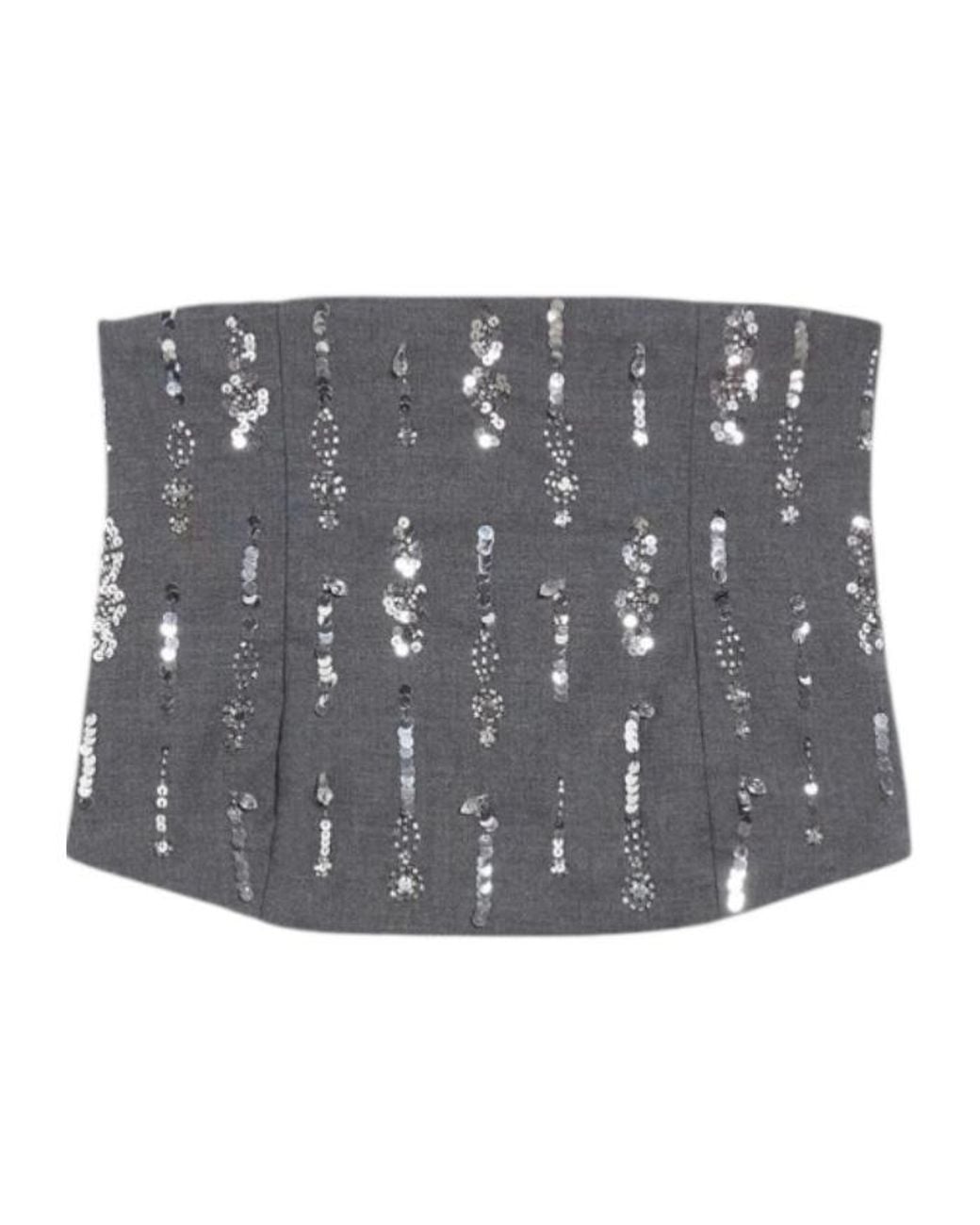 iBlues Gray Corset Top