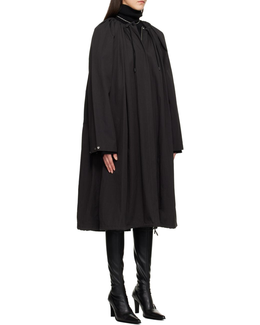 Totême Black Totême Gathered Parachute Coat