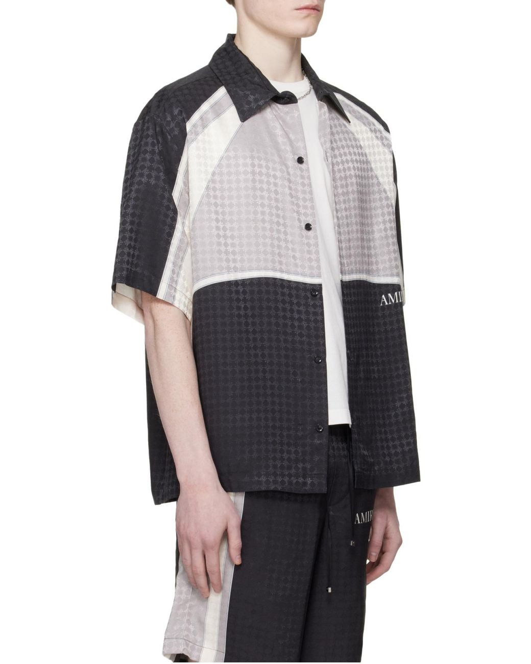 Amiri Black Panel Buttoned Shirt for men