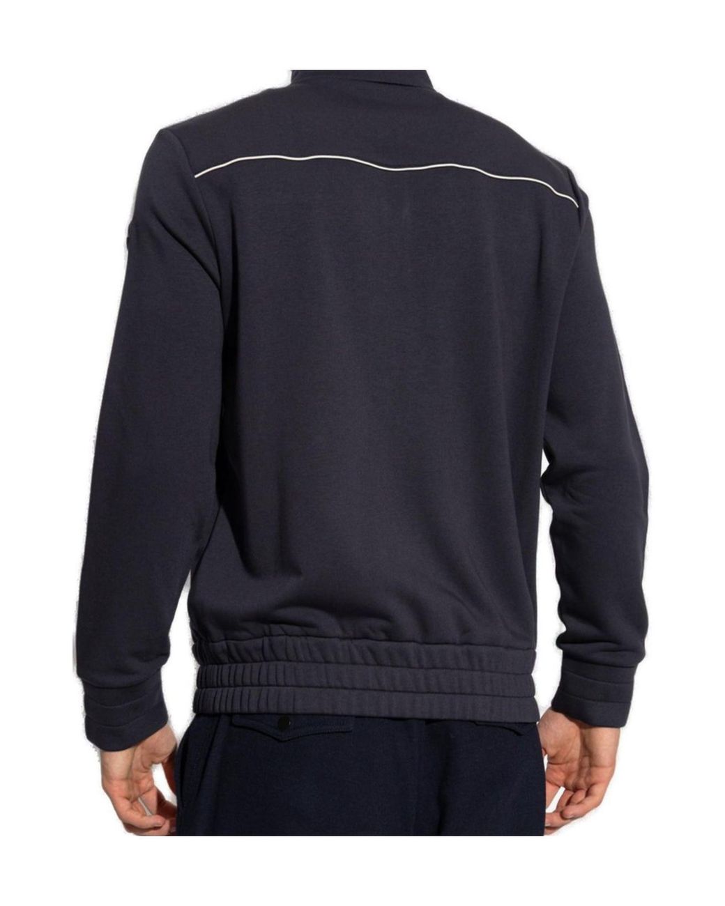 Moncler Blue Zip-Up High Neck Sweatshirt for men