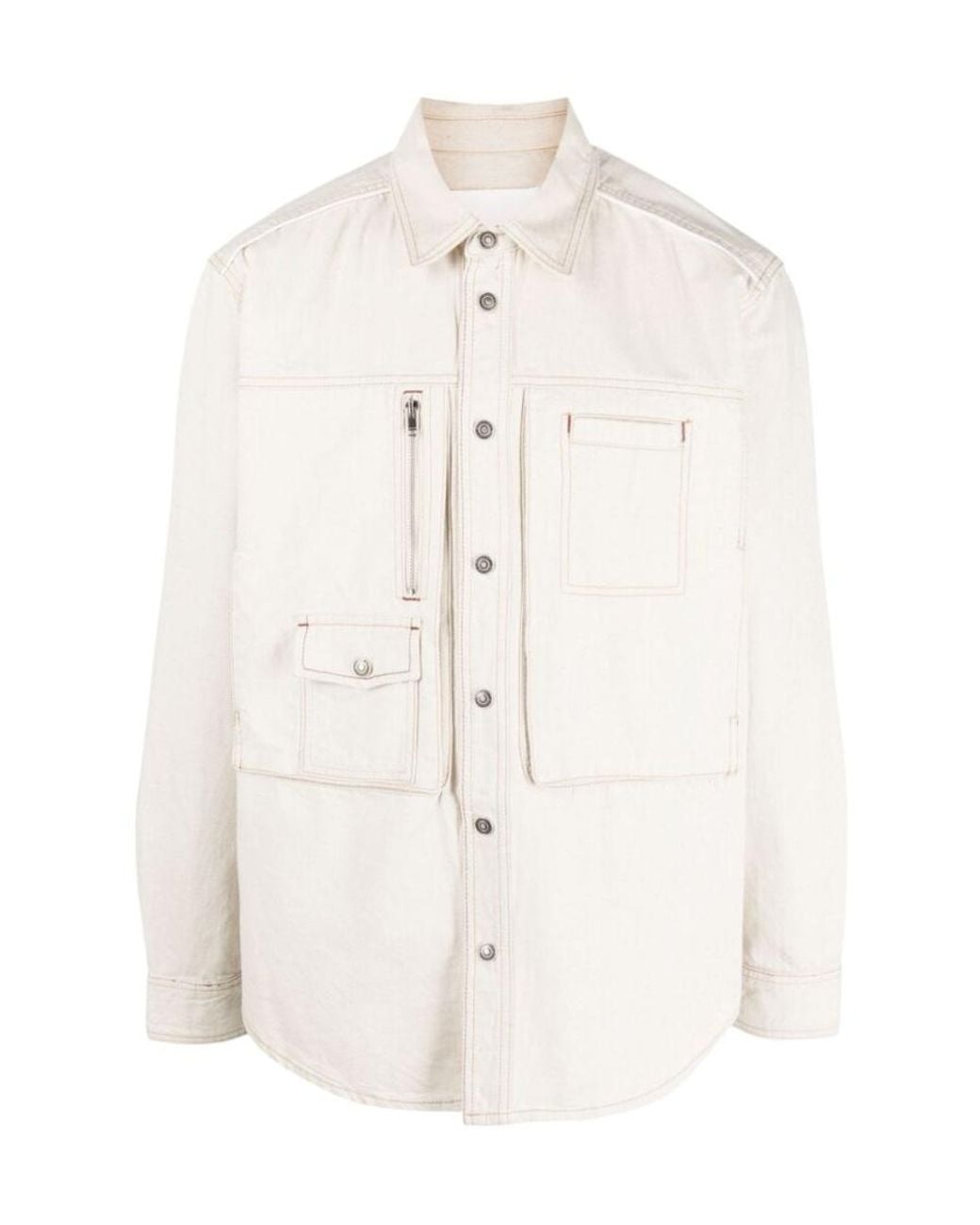 Isabel Marant White Button-Up Shirt Jacket for men
