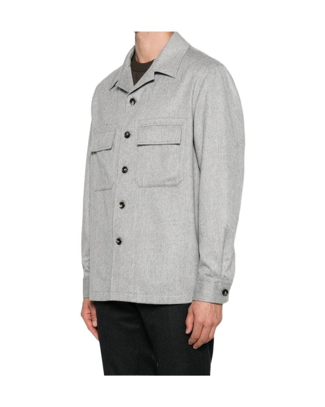 Zegna Gray Long Sleeve Jacket for men