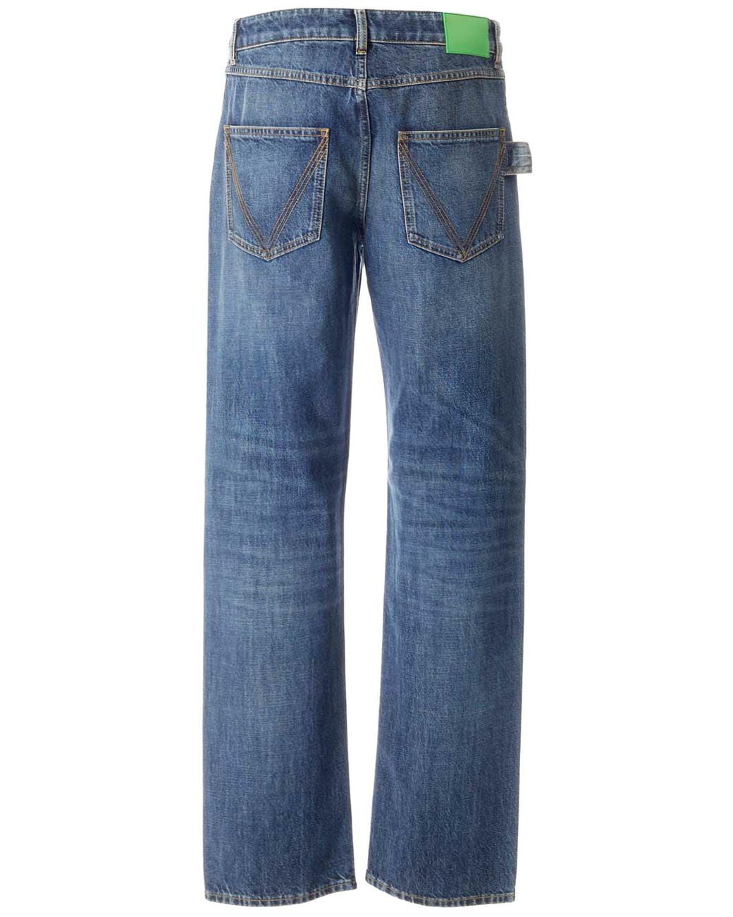 Bottega Veneta Blue Straight-Leg Floor-Length Jeans