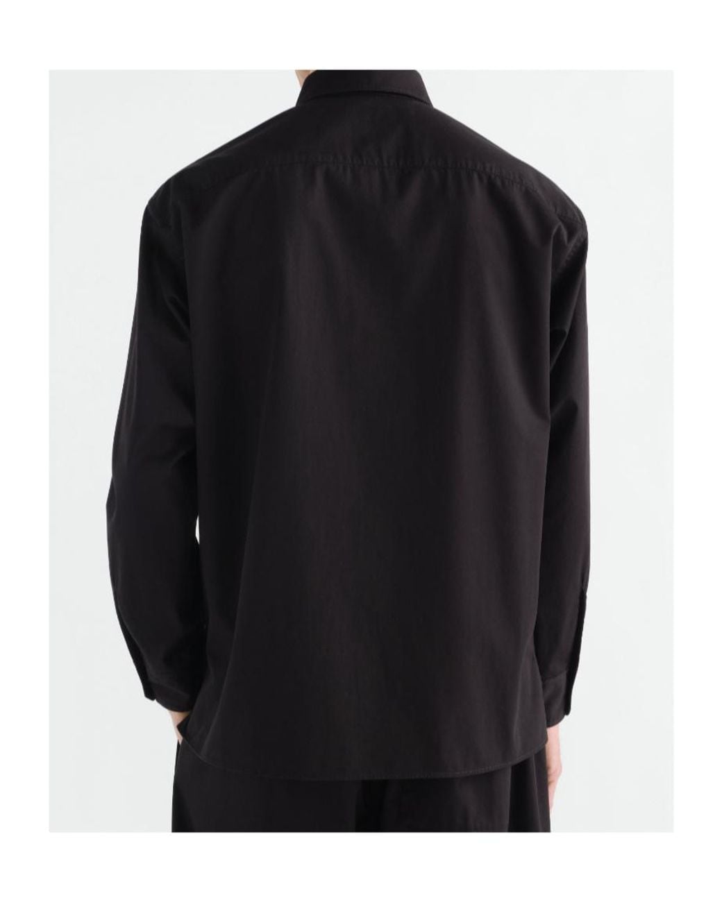 Lemaire Black Buttoned Two-Pocket Shirt for men