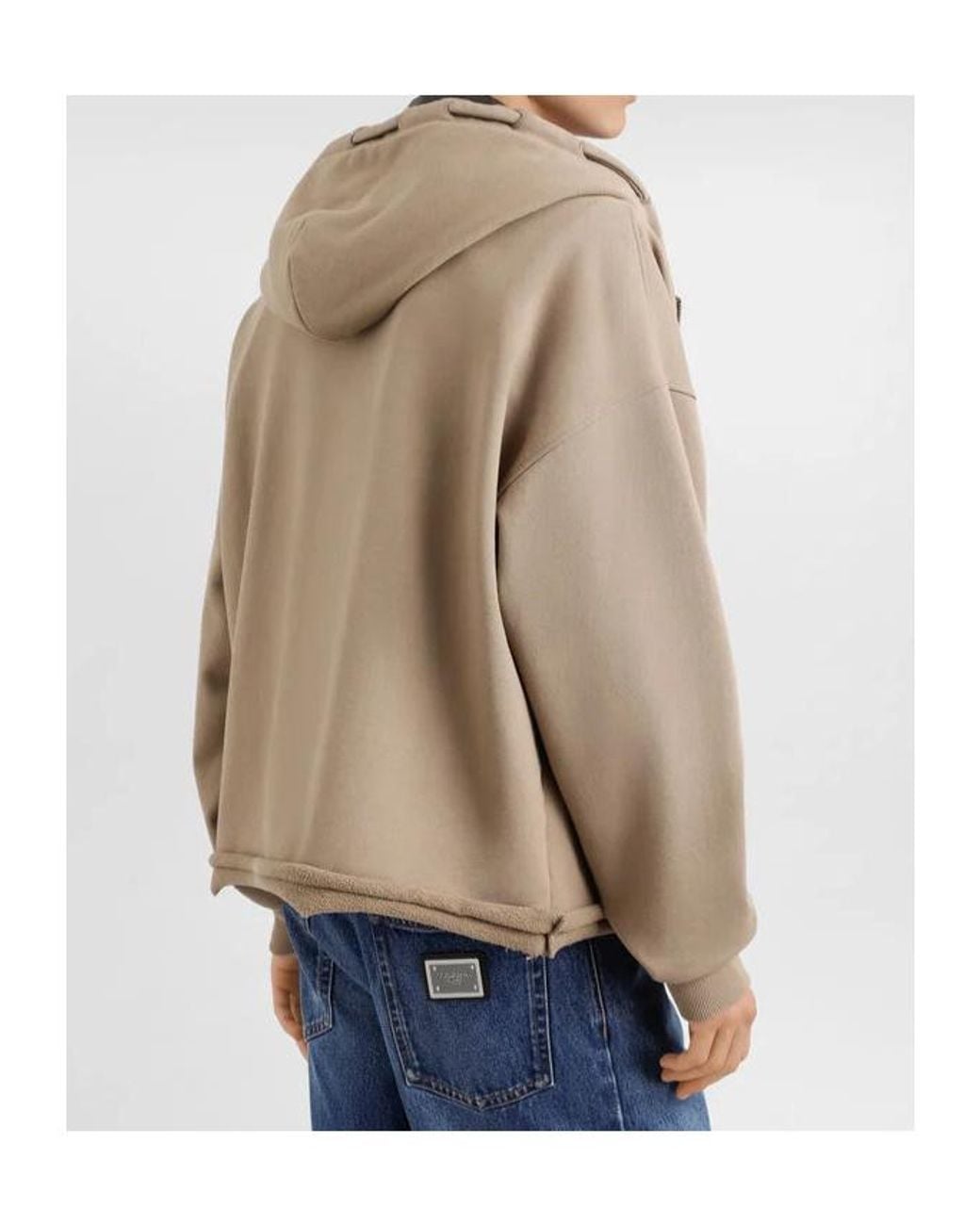 Dolce & Gabbana Natural Zip-Up Hoodie for men