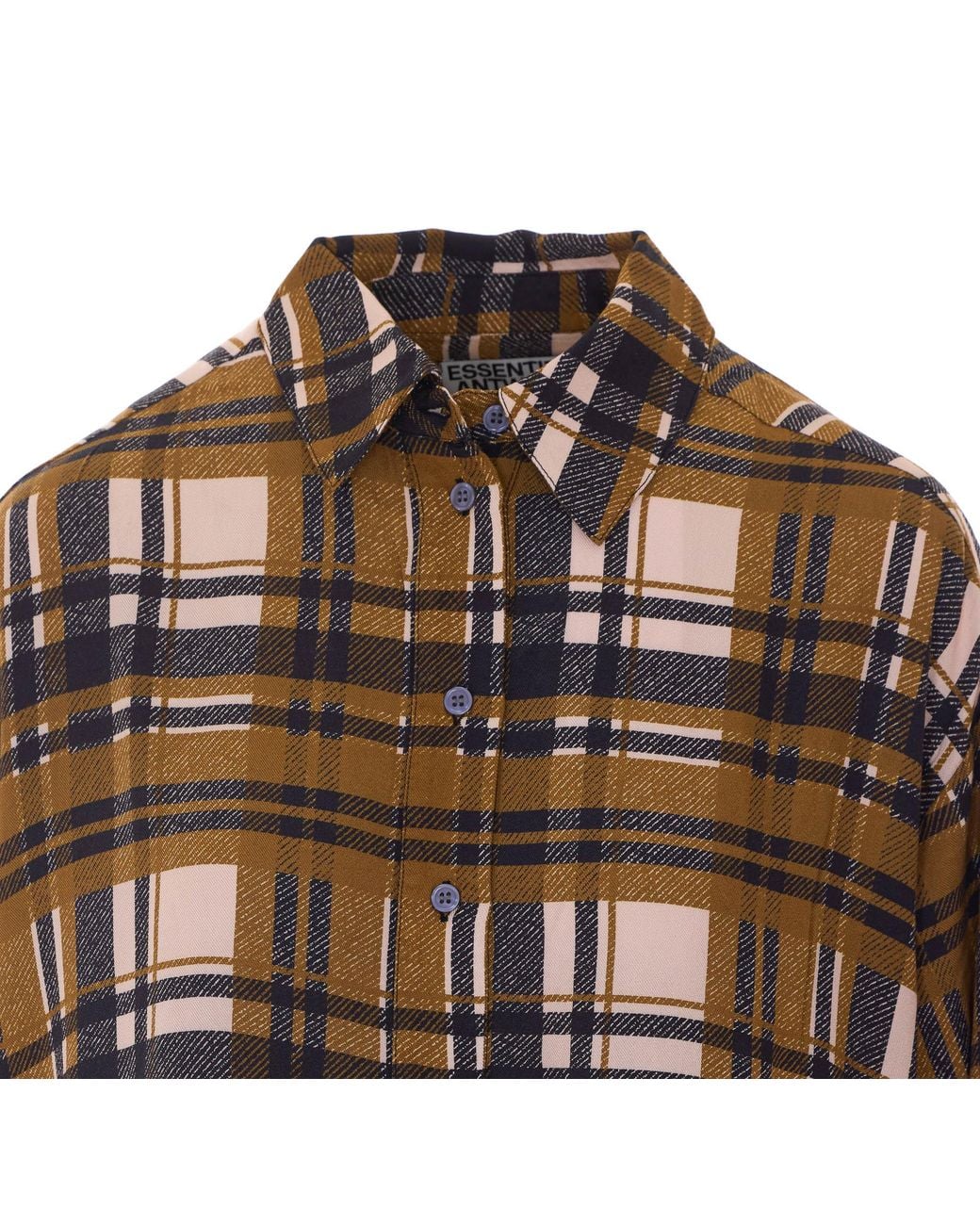 Essentiel Antwerp Brown Krispy Checked Button-Up Shirt
