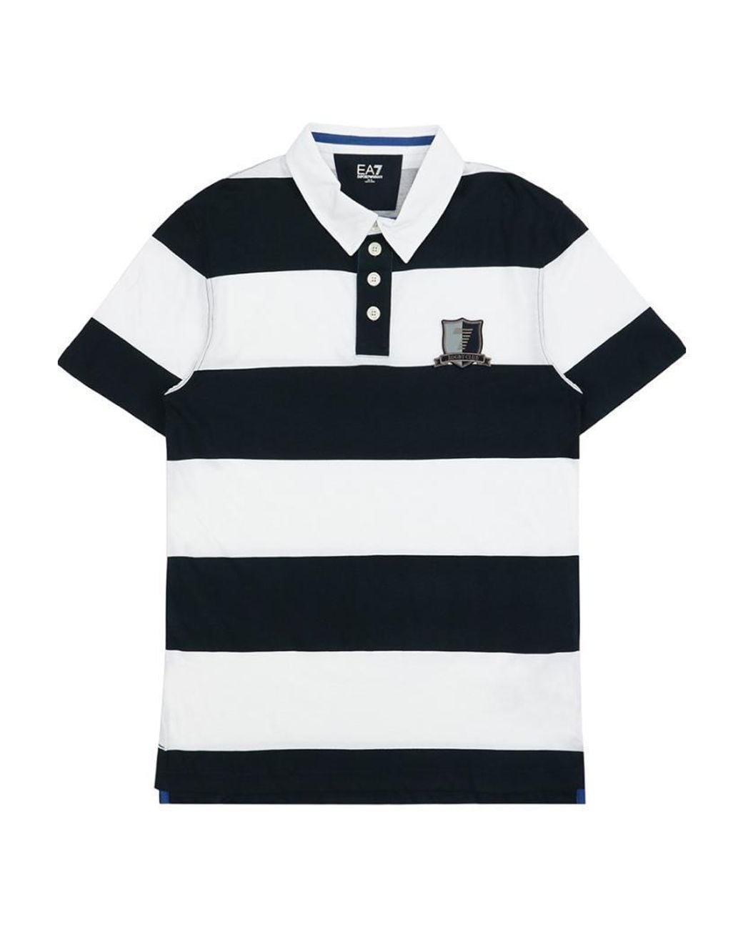 EA7 Blue Logo Patch Polo Shirt for men