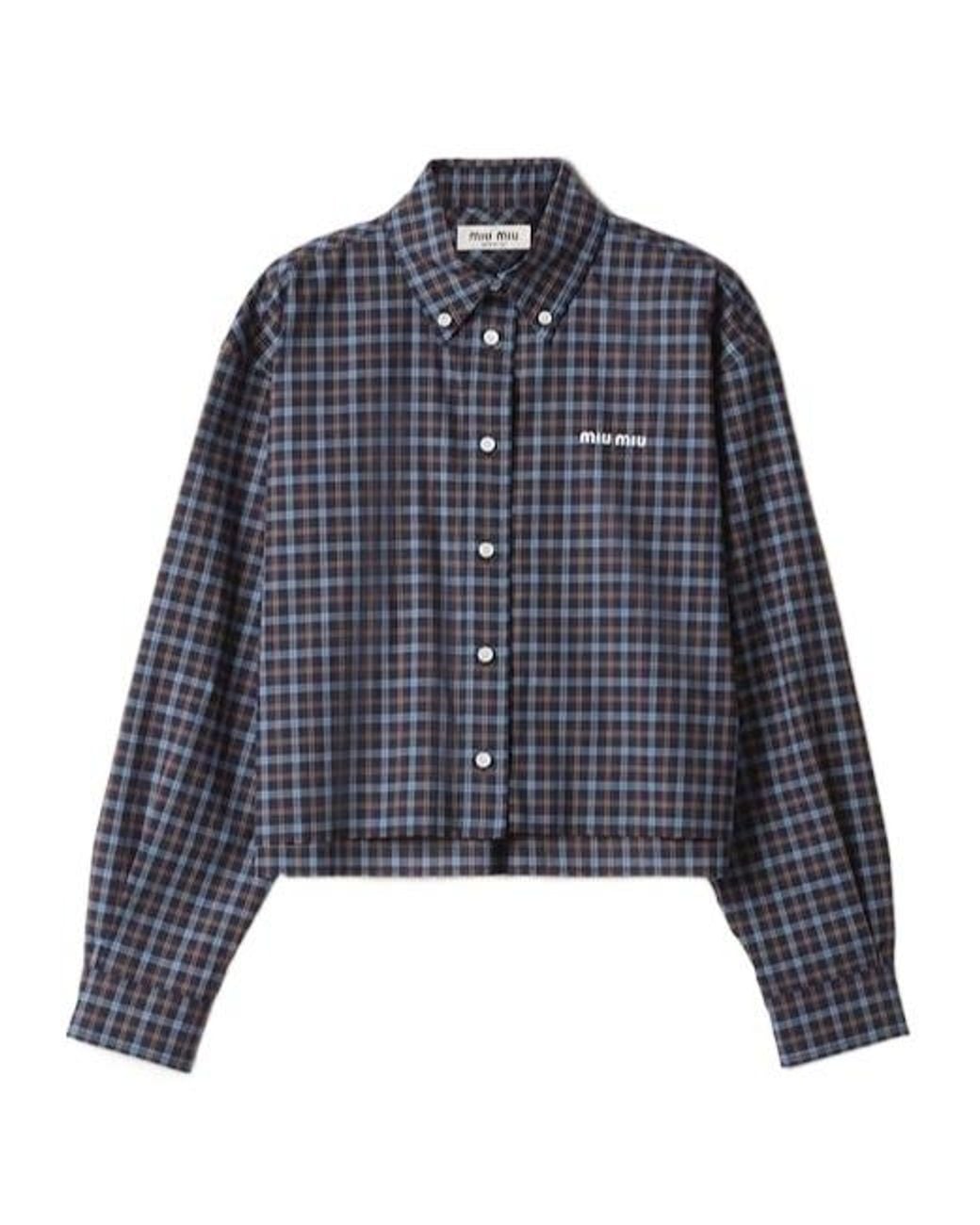 Miu Miu Blue Plaid Shirt