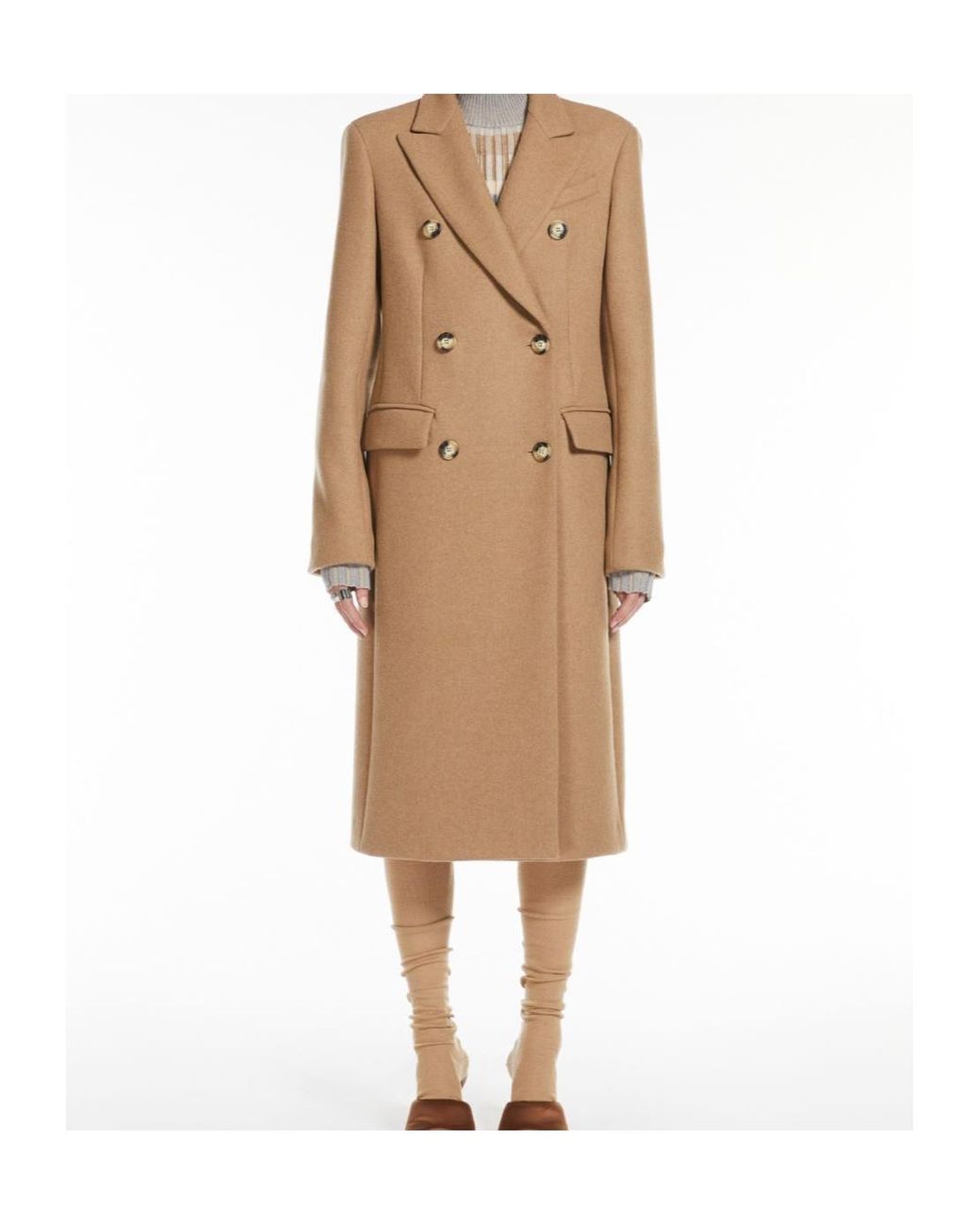 Sportmax Natural Ghia Double-Breasted Belted Trench Coat