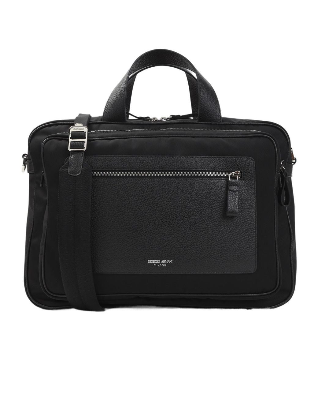 Giorgio Armani Black Structured Briefcase for men